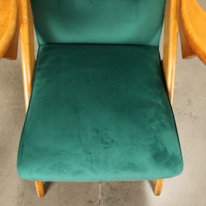 Vintage Design Sessel 1950er Jahre Gepolsterte Sitze Buche Feder