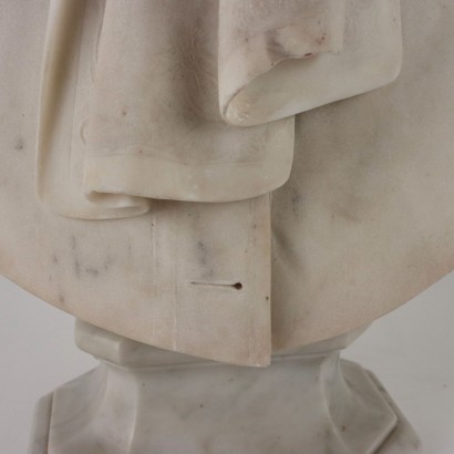 Buste Ancien de Femme Marbre Blanc Luigi Agliati Italie \'800 Sculpture