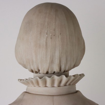 Antiker Büste Mädchen Weißer Marmor Luigi Agliati \'800 Skulptur