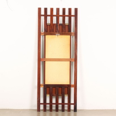 Vintage Wandspeigel Italien 1960er Jahre Teak Holz Messing Rahmen