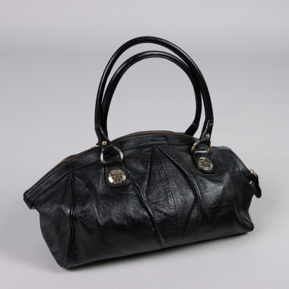 Second Hand Shoulder Bag E. Franchi Black Leather Zip