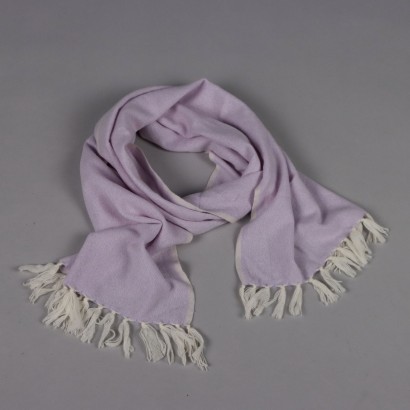 Écharpe Malo Second Hand Cashmere Lilas Florence Bordures Blanches