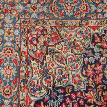 Tapis Vintage Kerman Iran 242x143 cm Coton Laine Noeud Gros