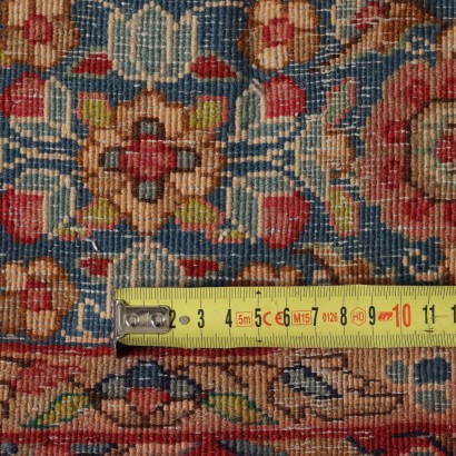 Vintage Kerman Teppich Iran 242x143 cm Baumwolle Wolle Großer Knoten