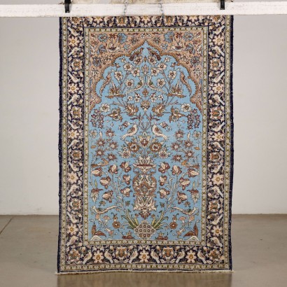 Vintage Kum Teppich Iran 165x107 cm Baumwolle Wolle Feiner Knoten