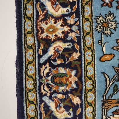 Vintage Kum Carpet Iran 65x42 In Cotton Wool Fine Knot 1980s