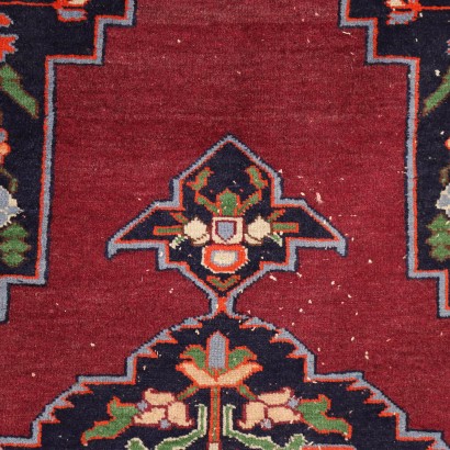 Vintage Malayer Teppich Iran 196x140 cm Baumwolle Wolle Großer Knoten