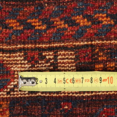 Vintage Shiraz Carpet 80x62 In Wool Big Knot Handmade
