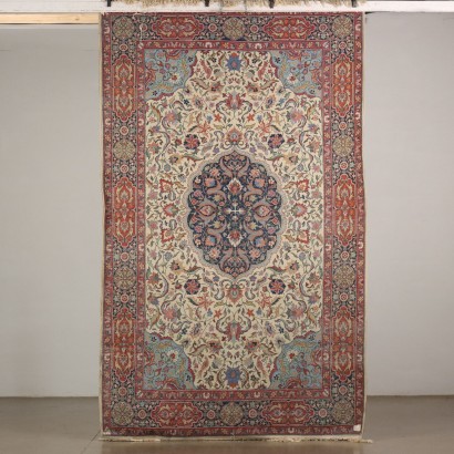 Antiquitäten, Teppich, Antiquitätenteppich, antiker Teppich, antiker Teppich, neoklassizistischer Teppich, 900er Teppich, Tabriz-Teppich - Design - Indien