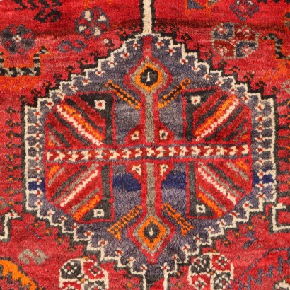 Vintage Shiraz Teppich Iran 210x155 cm Wolle Großer Knoten
