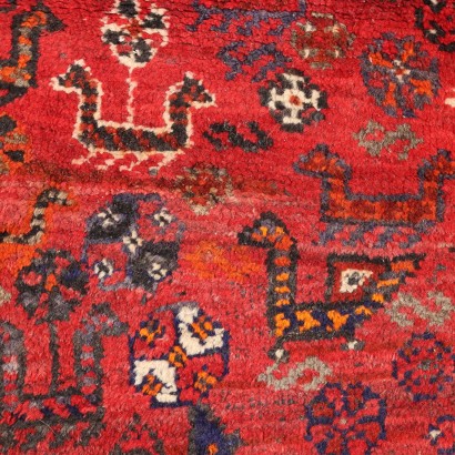 Vintage Shiraz Carpet Iran 83x61 In Wool Big Knot 40s-50s