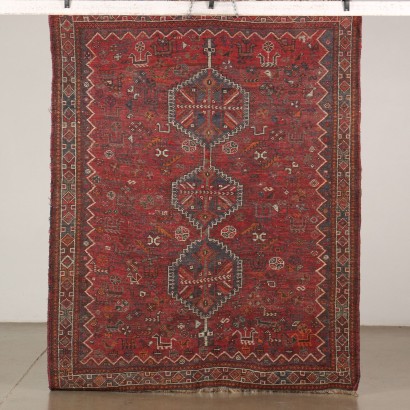 Vintage Shiraz Teppich Iran 210x155 cm Wolle Großer Knoten