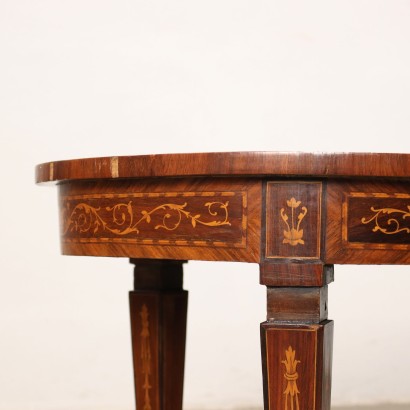 Table Basse Ancienne Néoclassique \'900 Noyer Plaquée en Loupe