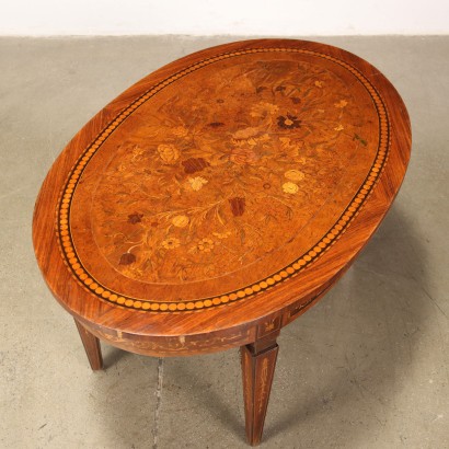Ancient Table Neoclassical Italy \'900 Walnut Burl Veneer