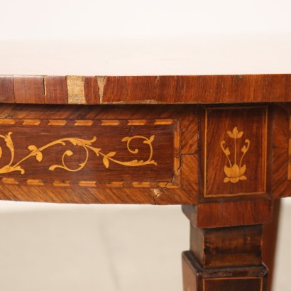Ancient Table Neoclassical Italy \'900 Walnut Burl Veneer