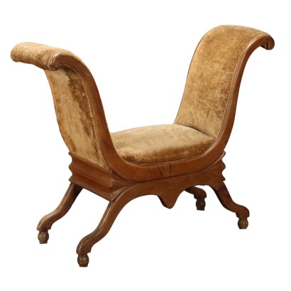 antigüedades, silla, sillas antiguas, silla antigua, silla italiana antigua, silla antigua, silla neoclásica, silla del siglo XIX, asiento Curulea en caoba