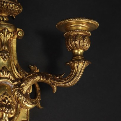Antike Neoklassizistiche Wandlampen Italien \'900 Vergoldeter Bronze
