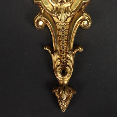 Ancient Neoclassical Wall Lamps Italy \'900 Gilded Bronze Decorations