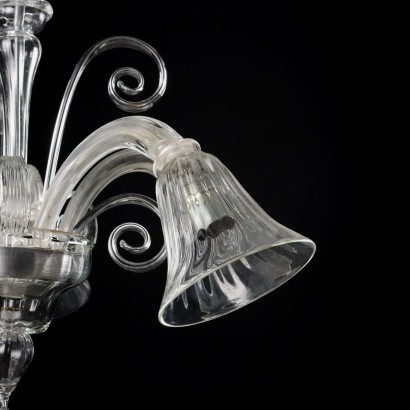 Ancient Murano Chandelier \'900 Blown Glass 5 Lights Metal