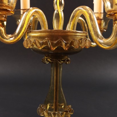 Lampes Anciennes de Table Murano \'900 Verre Coloré Soufflé 5 Lumières