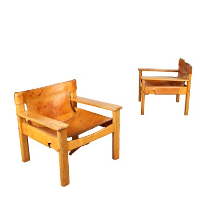 Pair of Armchairs Ikea Natura by K. Mobring Pine Wood 1970s