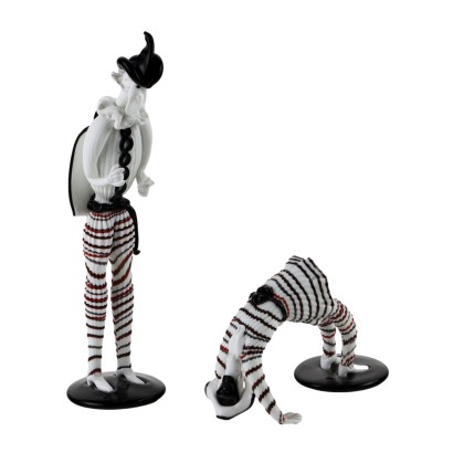 Pair of Milky Glass Figurines in the Manner of Fulvio Bianconi