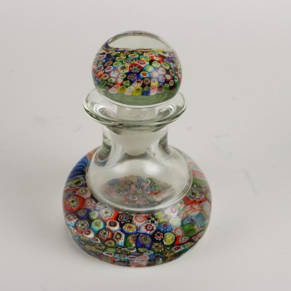 Paar Flasche und Briefbeschwerer aus Murano Glas Italien \'900