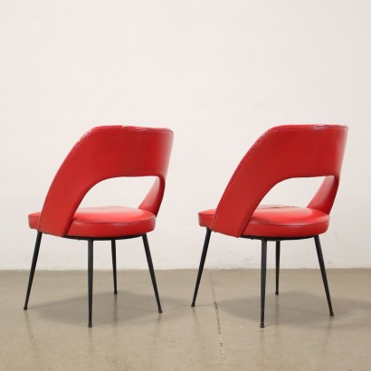 Vintage Chairs Italy 1950s Padded Seats Foam Enameled Metal