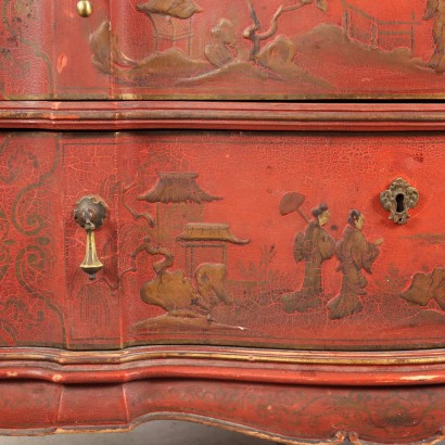 Antiker Trumeau Chinoiserie Stil Italien \'900 Spiegel Klappe