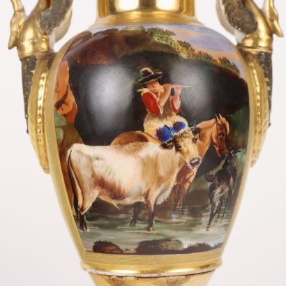Ancient Vases Porcelain Europe Napoleon III Gold Decorations \'800