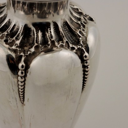 Vintage Vase Poli Mario Mailand Italien \'900 Artikeln Silber Schal