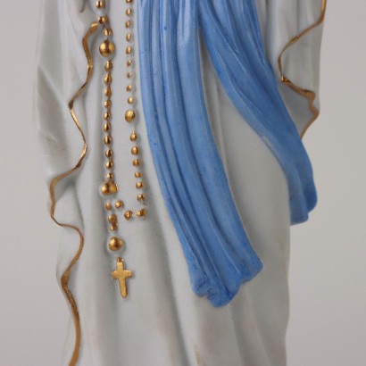 Anrike Skulptur Heilige Jungfrau von Lourdes Vitrine aus Glas \'900