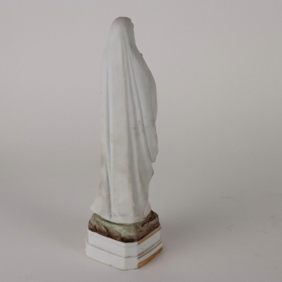 Ancient Sculpture Virgin Mary of Lourdes Glass Case Italy \'900