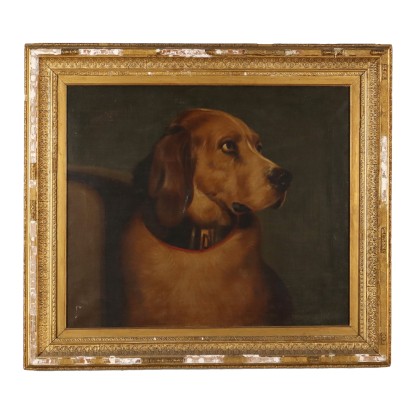 arte, arte italiano, pintura italiana del siglo XX, pintura con retrato de perro, "Odin A Bloodhound"%2