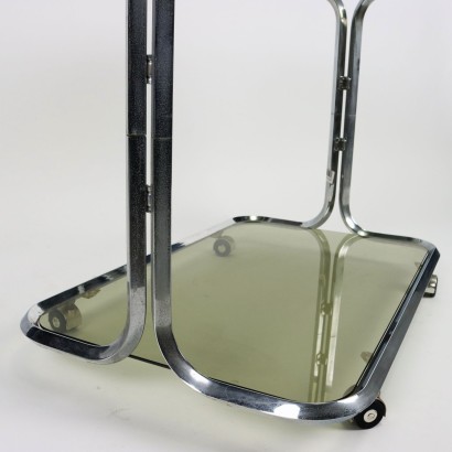 Vintage Service Trolley Chromed Metal Italy 1970s