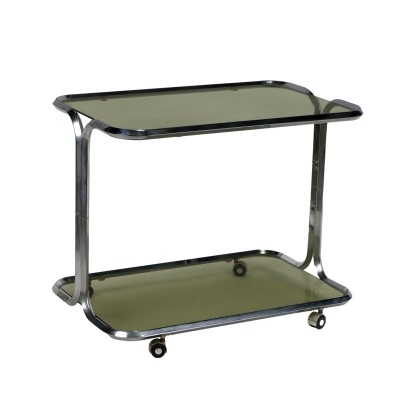 Vintage Service Trolley Chromed Metal Italy 1970s
