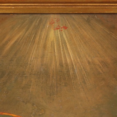 Antikes Gemälde Die Heilige Familie Öl auf Leinwand Gerahmt \'800