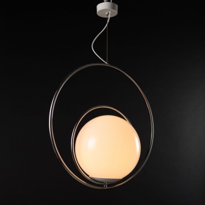 Ceiling Lamp Chromed Metal Italy 1960s-1970s