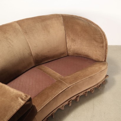 Bean Shaped Sofa Velvet Italy 1950s
