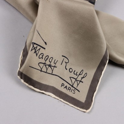 Maggie Rouff Vintage Schal Seide Paris \'900 Taubengrau