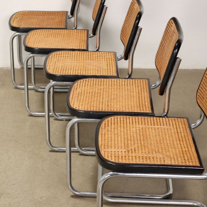 Group of 6 Cantilever Chairs Wood Italy 1980s