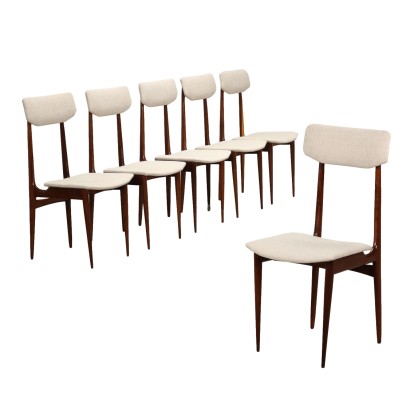 Group of 6 Chairs Mahogany Italy 1960s