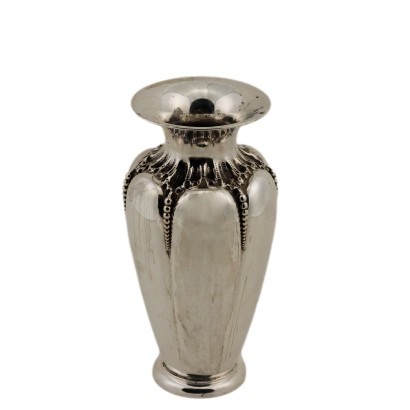 Vintage Vase Poli Mario Mailand Italien '900 Artikeln Silber Schal