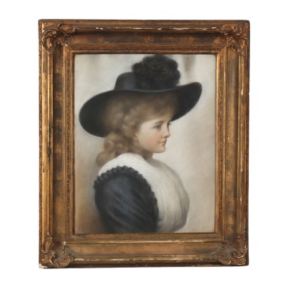Peinture avec Portrait d'une Jeune Femme