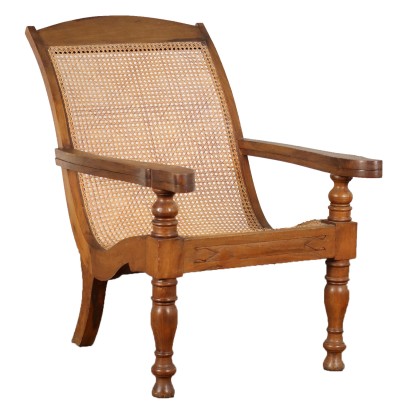 Ancient Armchair Italy '800 Cane Backrest and Seat