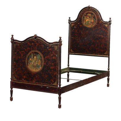 Bed in Lacquered and Painted Iron