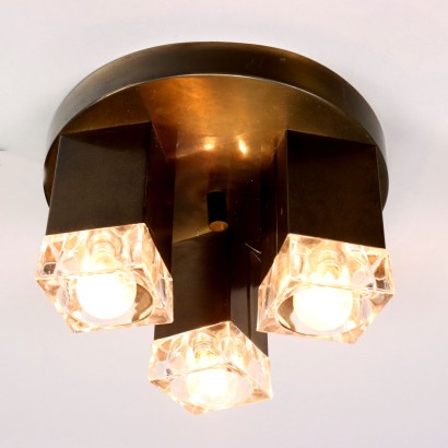 Vintage Ceiling Lamps 1960s-70s Brass Glass Lighting