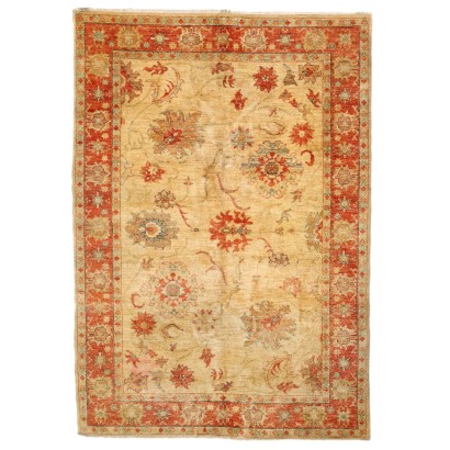 Vintage Herat Carpet Pakistan 2000s Cotton Wool Big Knot