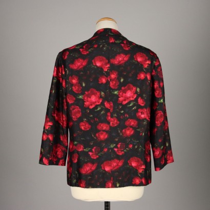 Vintage Jacke mit roten Rosen