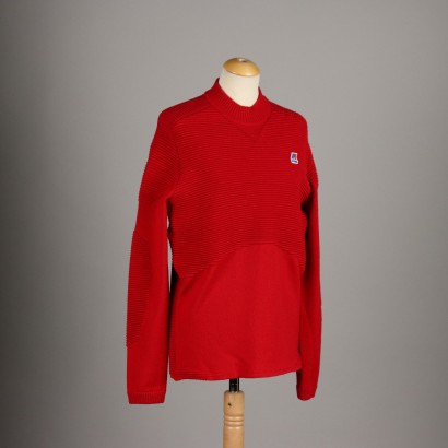 Second Hand K-Way Jumper Crewneck Size 12 Red Merinos Wool